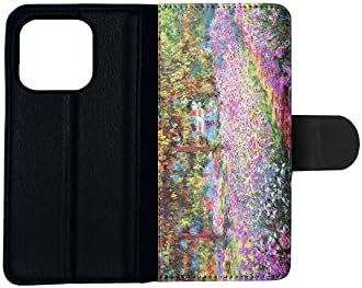 Claude Monet - A Művész Kert Giverny Művészeti FLIP Pénztárca Telefon burkolata Apple iPhone 13 PRO
