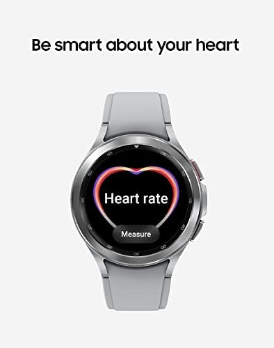 Samsung Galaxy Watch4 Klasszikus 46mm Smartwatch LTE, vérnyomásmérő, Ezüst Fehér Ridge Sport Zenekar (Felújított)