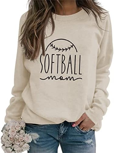 Softball Anya Pulóver, Női Hosszú Ujjú Alkalmi Legénység Nyak Póló, Vicces Levelet Grafikus Maximum Softball Szerelmeseinek