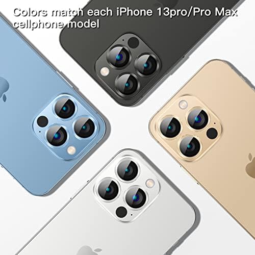 [2 Csomag] Auleegei Kamera Lencséjét Védő Kompatibilis az iPhone 13 Pro 6.1 colos＆ iPhone 13 Pro Max 6.7 hüvelykes [9H Prémium