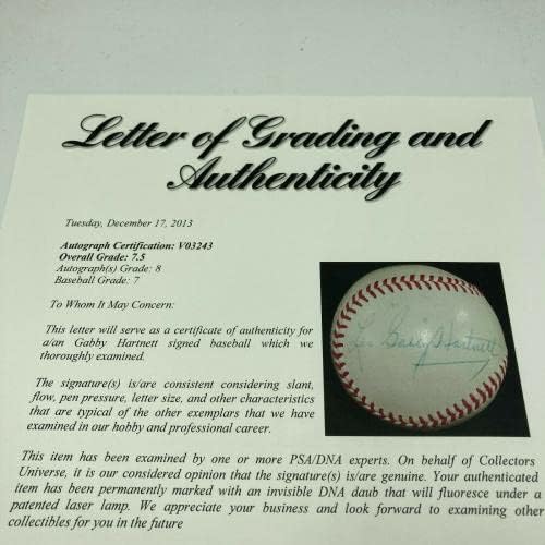 Gyönyörű Gabby Hartnett Egyetlen Aláírt Nemzeti League Baseball PSA DNS-COA - Dedikált Baseball