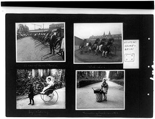 HistoricalFindings Fotó: Sorban az Emberi Taxik,rickshas,riksa,Nikko,Japán,Kis Tűzhely,1915-1925