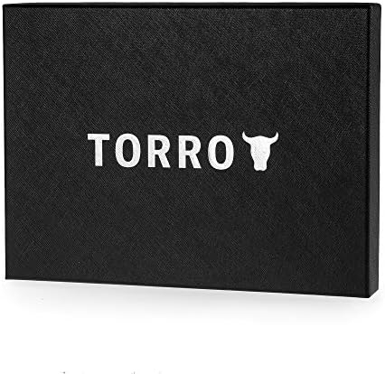 TORRO Utazási Pénztárca Valódi Bőr Utazás Szervező a Útlevél Jogosultját, valamint Levehető Kártyabirtokos (Fekete)