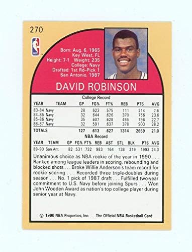 1990-91 Karika 270 David Robinson Spurs NBA Kosárlabda