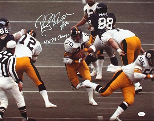 Rocky Bleier Dedikált Steelers 16x20 Futó Fotó w/Insc - SZÖVETSÉG W Auth *Fehér - Dedikált NFL-Fotók