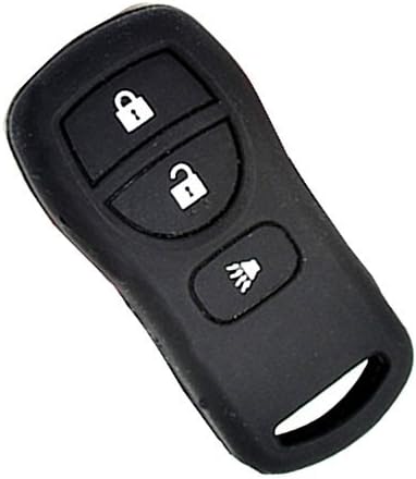 WFMJ Fekete Szilikon Távoli 3 gombos Kulcs, Táska Lánc Fedezni Nissan Armada Határ Murano NV Modellek Pathfinder Quest Sentra