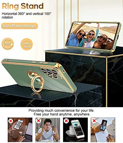 LeYi Samsung Galaxy A53 5G Esetben Edzett Üveg kijelző Védő fólia [2 Csomag] 360° Forgatható Gyűrű Jogosultja Mágneses Állvány,
