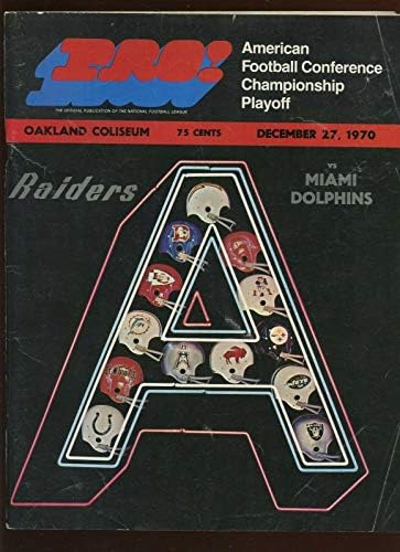 December 27 1970 AFC Döntőt Program Miami Dolphins az Oakland Raiders VGEX - NFL Programok