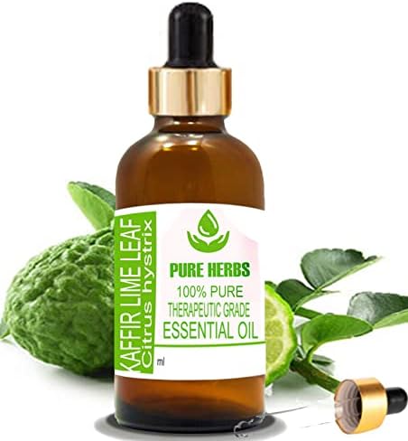 Tiszta Gyógynövények, Kaffir Lime Levél (Citrus Hystrix) Pure & Natural Therapeautic Minőségű illóolaj Cseppentő 30ml