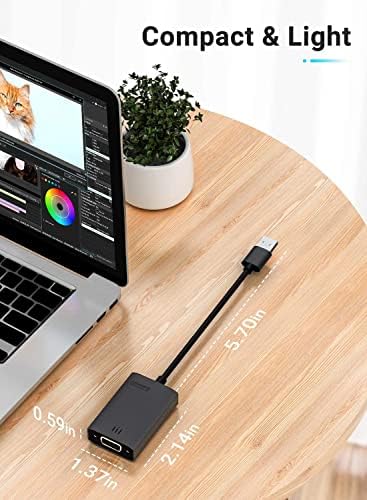 Lemorele USB-HDMI Adapter Kompatibilis MacBook Pro/Légkondicionáló/Mini, HD 1080P HDMI USB Kábel, Adapter, HDMI USB Adapter