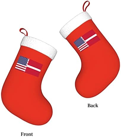 TZT Amerikai Zászlót, dán Zászló Karácsonyi Harisnya, Karácsonyi Ünnep Party Ajándékok Család Ünnepi Dekoráció, 18 Colos