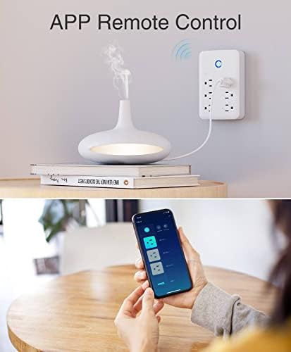GHome Smart Plug Outlet Extender, USB túlfeszültségvédő 3 Egyénileg szabályozható Üzletekben, 3 USB Port, WiFi Plug Működik,