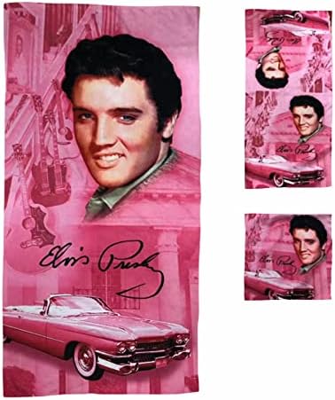 Elvis Presley 3 db Törölköző, Fürdő Szett, Rózsaszín Gitár - Közép-Dél Termékek
