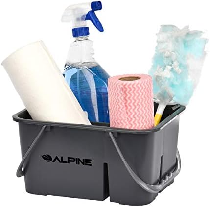 Alpesi Iparágak 4 Rekesz Műanyag Tisztítás Caddy – Heavy Duty Osztva Cleaner & Eszközök Vödör Sanitizing Kereskedelmi Fürdőszobában