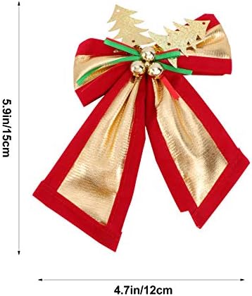 BESPORTBLE 2db Karácsonyi Bowknot Dekoratív Íjak Garland Tartozék Medálok (Arany, Vörös) Karácsonyi Díszek