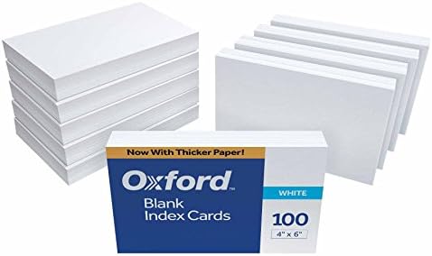 Oxford Üres Index Kártya, 4 x 6 Cm, Fehér, 10 Csomag 100 (40)
