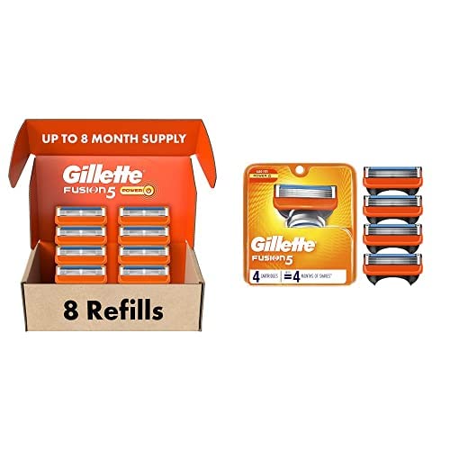 Gillette Fusion5 Férfi Borotva Penge Utántöltő, 12 Szám, Lubrastrip a Kényelmesebb Borotválkozni, 8 Szám, 4 Gróf Csomag,