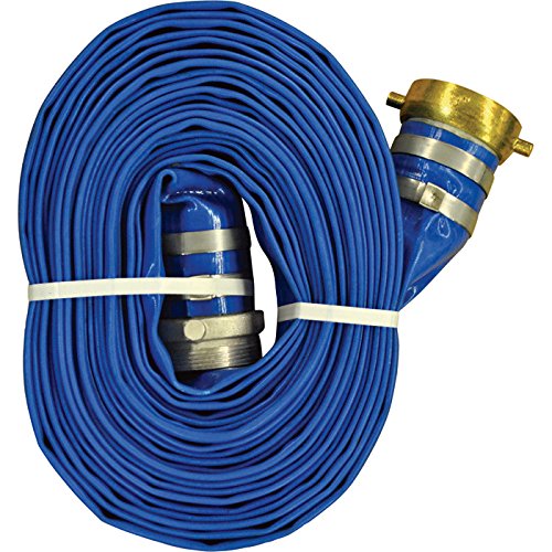 JGB Vállalkozások A008-0486-1625 Sas-Flo Kék PVC leeresztő Tömlő, 3 x 25', Férfi x Női Víz Szár Csatlakozók, 70 psi üzemi