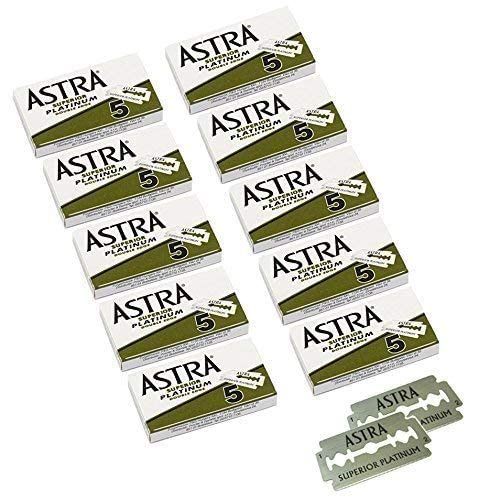 Astra Platinum Double Edge Biztonsági borotvapenge, 50 Pengék (10 x 5)