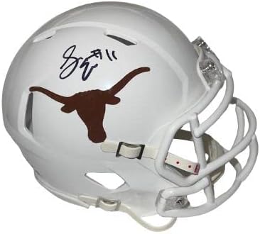 Sam Ehlinger aláírt Texas Longhorns Riddell Sebesség Mini Sisak 11 - SZÖVETSÉG Tanúja - Dedikált Főiskola Mini Sisak