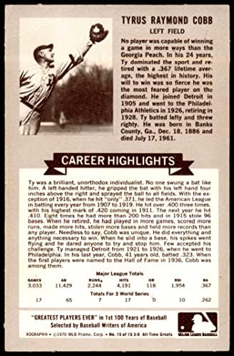 1970 Rold Arany 15 Ty Cobb Tigrisek (Baseball Kártya) NM Tigrisek