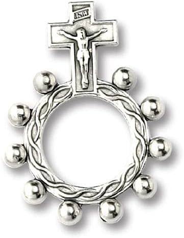 Tömeges Vallási Ezüst Hang Fém Rózsafüzér Gyűrű Csomag 12 ezüst ökör