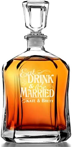 Enni, Inni, aztán Férjhez Személyre szabott Üveg Whiskys Üveget Vésett Esküvői Ajándék Pár Likőrös Üveg Ajándék Menyasszony,