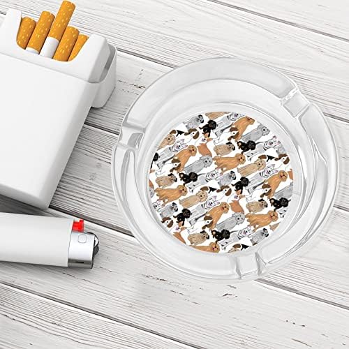 Boldog Kutyák Különböző Fajták Cigaretta Üveg Hamutartó Kerek Dohányzás Jogosultja Ash Tálcát Home Hotel asztali Dekoráció