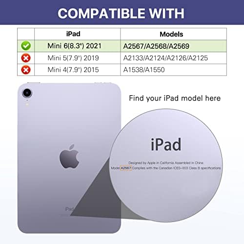 MoKo Mágneses Adatvédelmi képernyővédő fólia iPad Mini 6 8.3 hüvelyk 2021 (A2567, A2568, A2569), Cserélhető & Újrafelhasználható