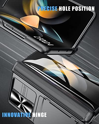 Vihibii Samsung Galaxy Z Fold 4 5G az Esetben a Kártya Birtokosának & Csúszó Kamera lencsevédő, Beépített Zsanér Protaction