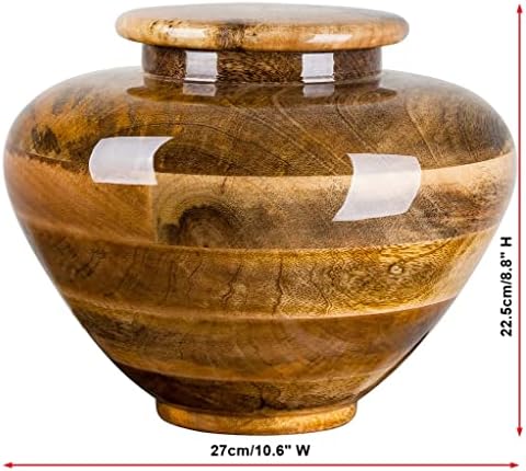 Gyönyörű, Különleges, Fából készült Mangó Hamvasztás Temetés urna Keze Lett Hamvasztás Urna Hamu (Nagy Mangó Urna (MU2) +Emléktábla