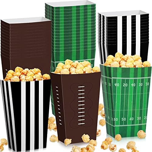 Sinmoe 48 DB Futball Popcorn Dobozok Foci Parti Kellékek Dekoráció Foci Parti Szívességet Táskák Labdarúgó Popcorn tartó