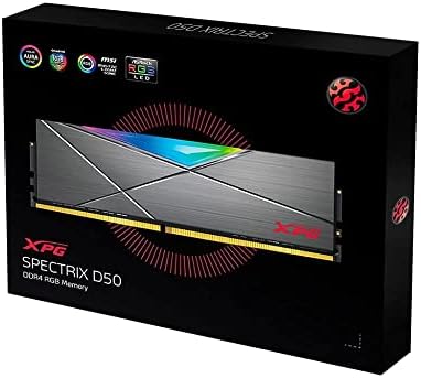 XPG DDR4 D50 RGB 16GB (2x8GB) 3600MHz PC4-28800 U-DIMM 288-Pins Asztali Memória CL18-22-22 Készlet Szürke (AX4U36008G18I-DT50)