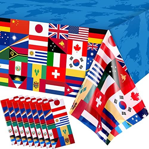 Nemzetközi Zászló asztalterítő Világ Ország Zászlók Terítő Műanyag Hazafias terítő Soccer Sport Sör Fesztivál Események,
