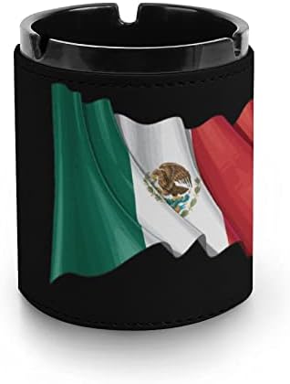 Mexikói Zászló Bőr Cigaretta, Szivar Hamutartó Ash Jogosultja Hordozható Asztali Füstölgő Hamu Tálcát Terasz Irodában, Otthon