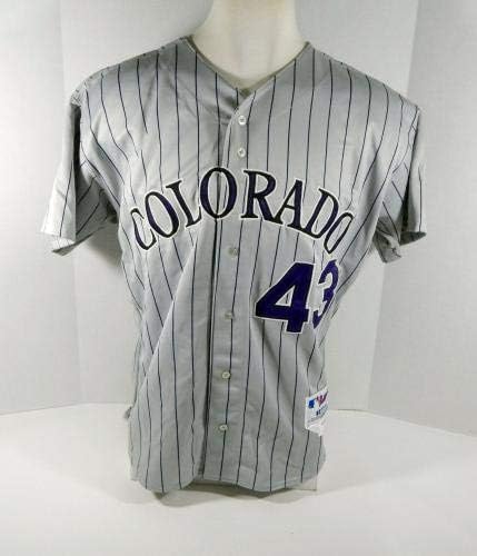 2002-ben a Colorado Rockies Matt Whiteside 43 Játék Kiadott Szürke Jersey 10 Év Tapaszt - Játék Használt MLB Mezek