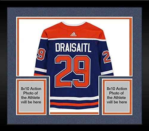 Keretes Leon Draisaitl Edmonton Oilers Dedikált Royal Kék Adidas Hiteles Jersey - Dedikált NHL-Mezek