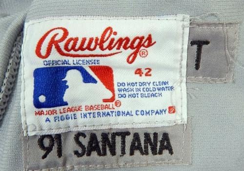 1991-ben a San Francisco Giants Andres Santana 56 Játék Kiadott Szürke Jersey DP17492 - Játék Használt MLB Mezek