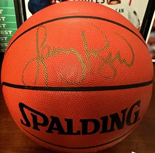 Larry Bird dedikált, aláírt Spalding NBA játék modell bőr kosárlabda uda vagy box - Dedikált Kosárlabda