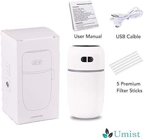 Umist - Mini Párásító | Ultra Csendes Hordozható USB Hűvös Köd | Tökéletes Autó, Irodai Asztal, Otthon, Baba Hálószoba, Utazás