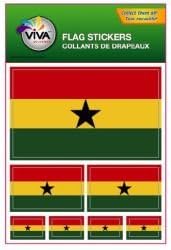 Ghána Ország Zászló 7 Különböző Méretű Gyűjtemény Matrica Matricák Új Csomag