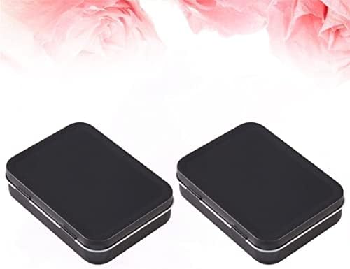 16pcs Pin Támogatás Kártya Hordozható Rajz Érme Tins Mini Haza Fekete Konténer, Konténerek, Téglalap alakú Utazási Készlet