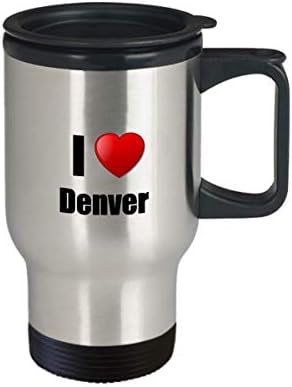 Denver Utazási Bögre Szigetelt Szeretem a Várost Szerető Büszkeség Vicces Ajándék Ötlet Újdonság Gag Kávé, Tea 14oz Ingázó
