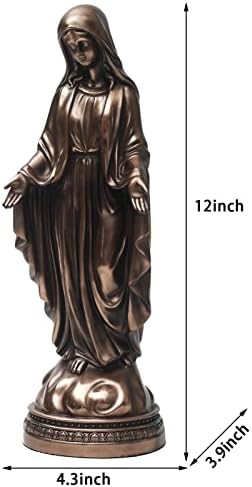 Magicsculp 12 Inch Boldogságos Szűz Mária Díszítő Figura，Katolikus Vallási Ajándékok 12 Inch Műgyanta Szobor Figura (Hideg