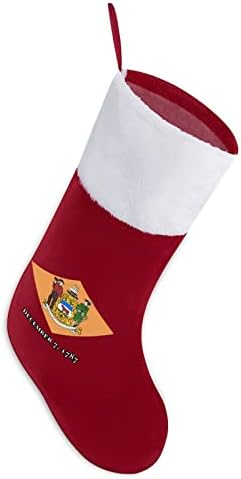 Delaware-i Állami Zászló Karácsonyi Harisnya, Zokni, Plüss Kandalló a karácsonyfa lakberendezés