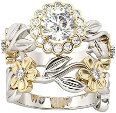 Női Gyűrűk Nők Eljegyzési Gyűrűk Bevonatú Cirkónium-oxid Virág Európai, illetve Amerikai Atyle Pár Gyűrűt, Virág, Esküvői
