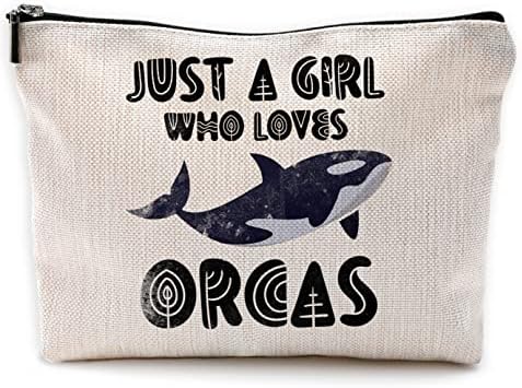 NEGIGA Csak egy Lány, Aki Szeret Orcas Smink Táska Utazási Kozmetikai Táskák a Nők, Lányok,Parasztház Tengeri Élet Orca Kozmetikai