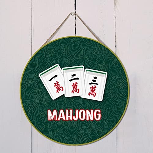 Fa Plakkok Mahjong Csempe Egyedi Fa Alá Haza Wall Art Dekor Fa Emléktábla Alá Mah Jongg Csempe Szimbólumok Rusztikus Fa Haza