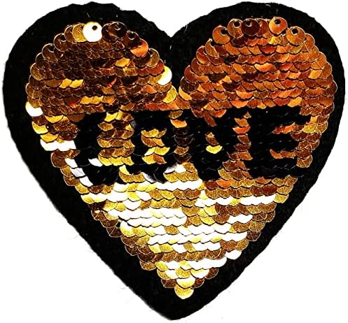 Kleenplus 2db. Arany Flitterekkel Szív Varrni Vas a Hímzett Foltokat rajzolt Szív a Szeretet Matrica Kézműves Projektek Tartozék