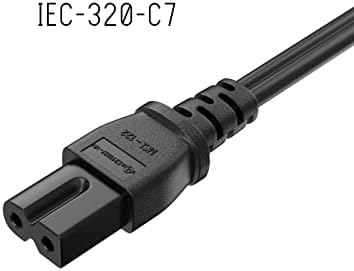 Kábel Vezető 10ft 18 AWG 2-Slot Polarizált Notebook Tápkábel (IEC320 C7, hogy NEMA 1-15P)